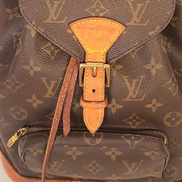 LOUIS VUITTON Montsouris Mm Monogram Brown Coated Canvas Backpack - Picture 7 of 14